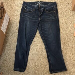 American Eagle Outfitters Women's Deep Indigo Cropped Jeans